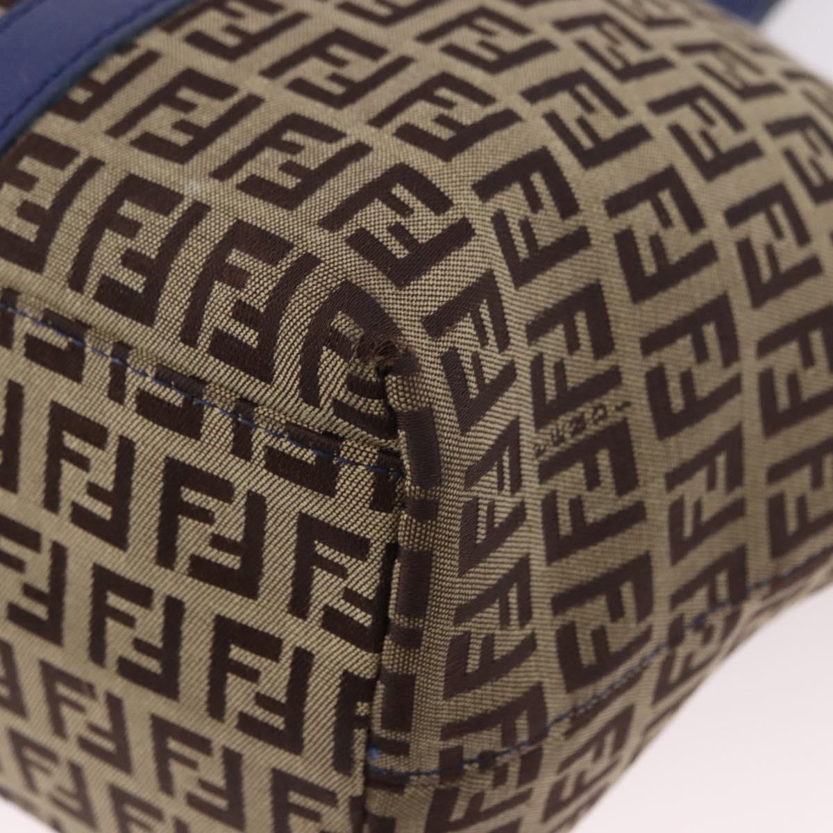 FENDI Zucchino Canvas Tote Bag Beige Gold 8BH215 Auth 191534