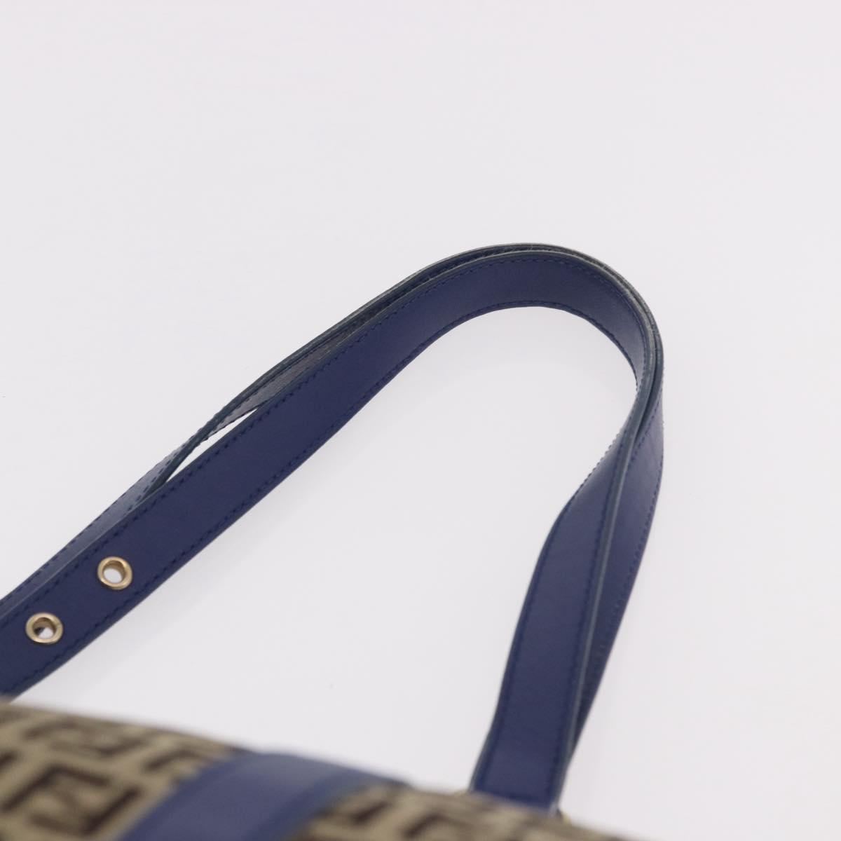 FENDI Zucchino Canvas Tote Bag Beige Gold 8BH215 Auth 191534