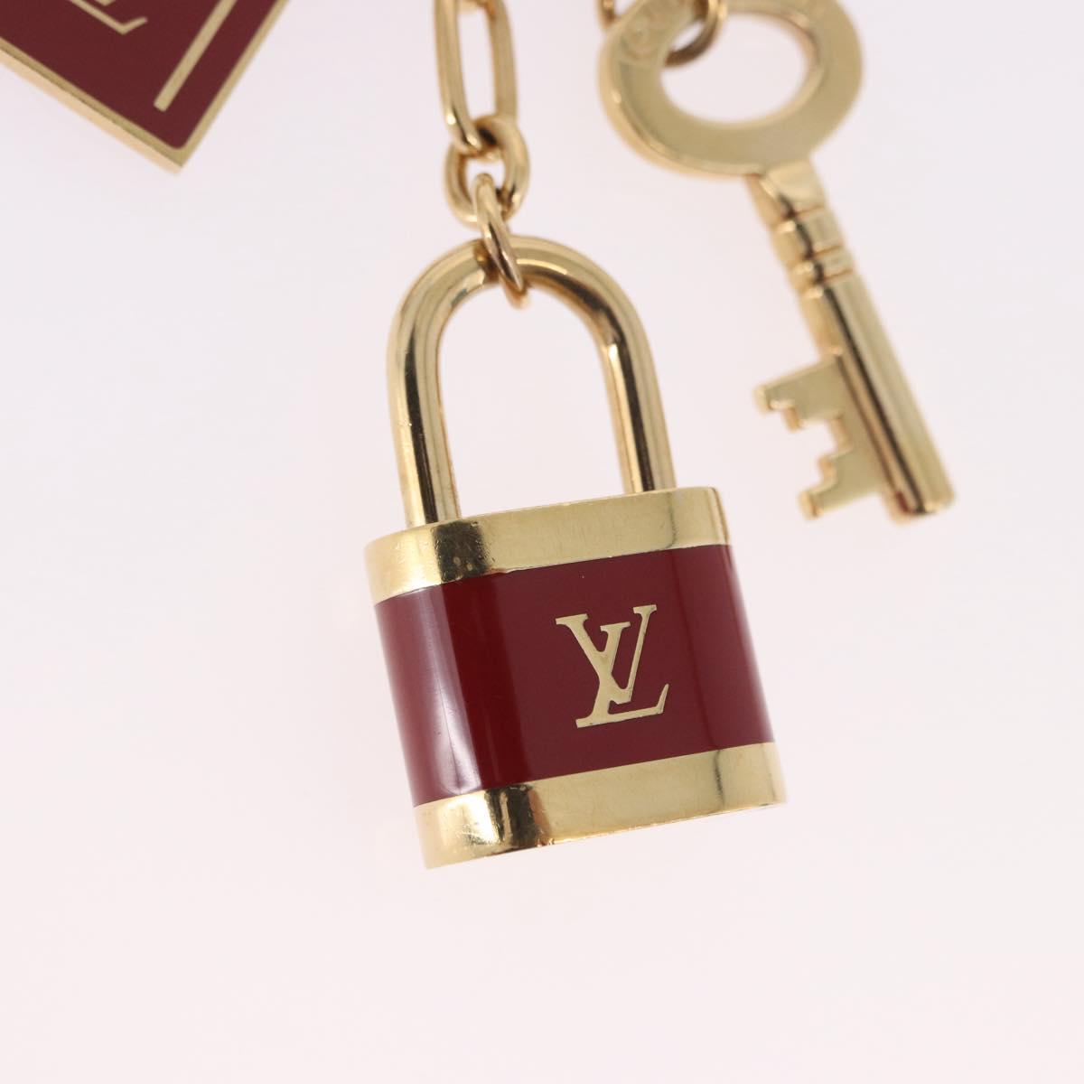 LOUIS VUITTON Porte Cles Kaduna Key Holder Gold Tone Red M60074 LV Auth 191539M