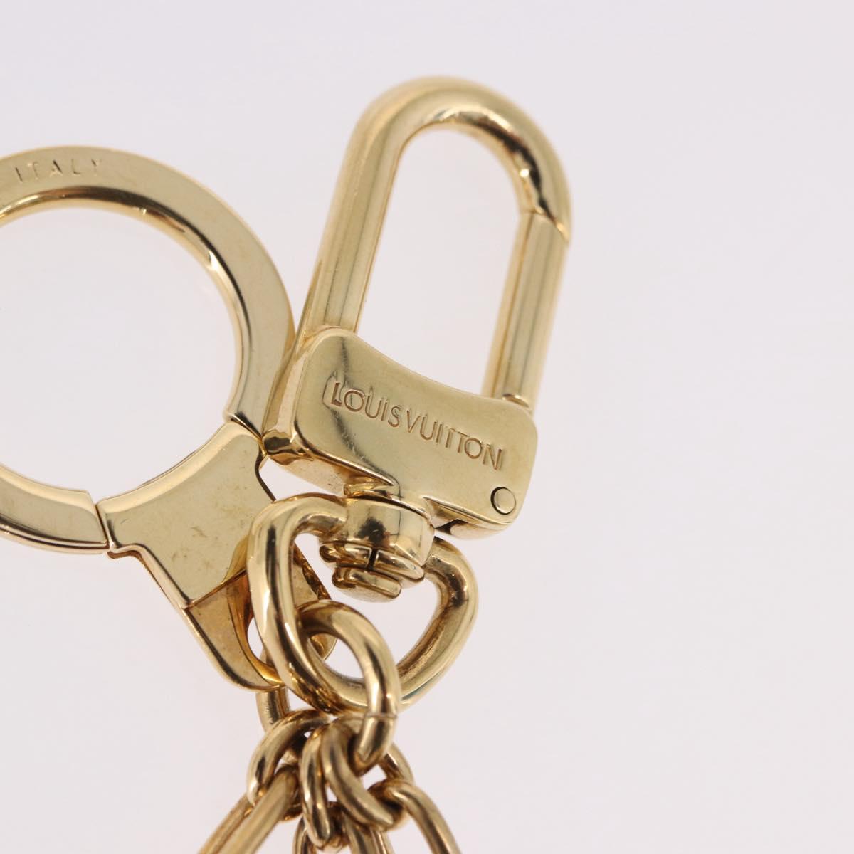 LOUIS VUITTON Porte Cles Kaduna Key Holder Gold Tone Red M60074 LV Auth 191539M