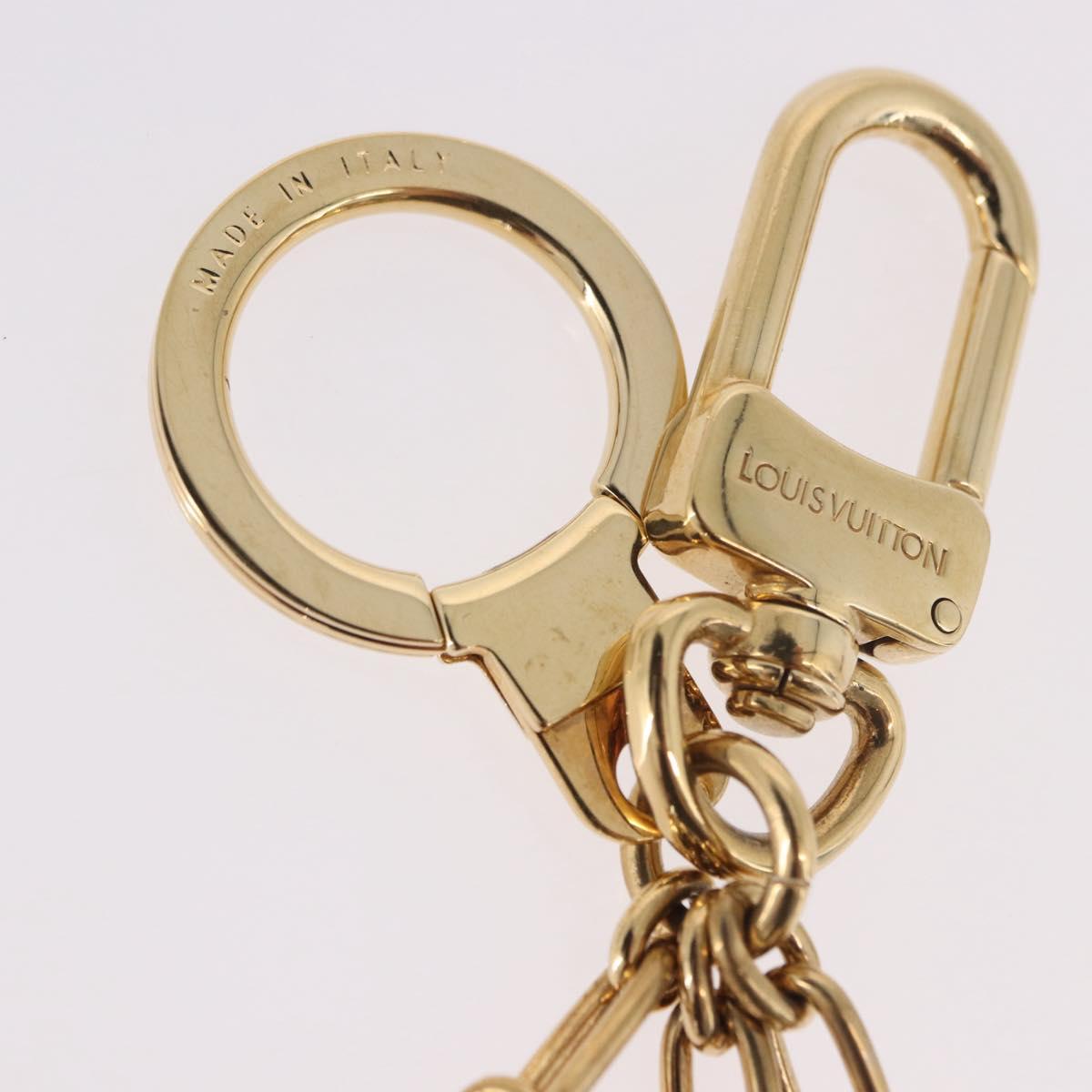 LOUIS VUITTON Porte Cles Kaduna Key Holder Gold Tone Red M60074 LV Auth 191539M
