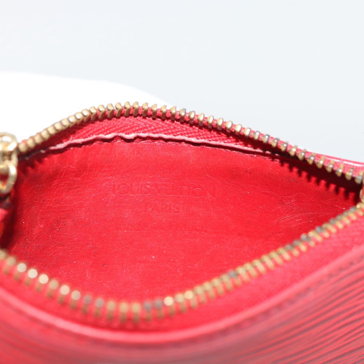 LOUIS VUITTON Epi Pochette Cles Coin Purse Red M63807 LV Auth 191541
