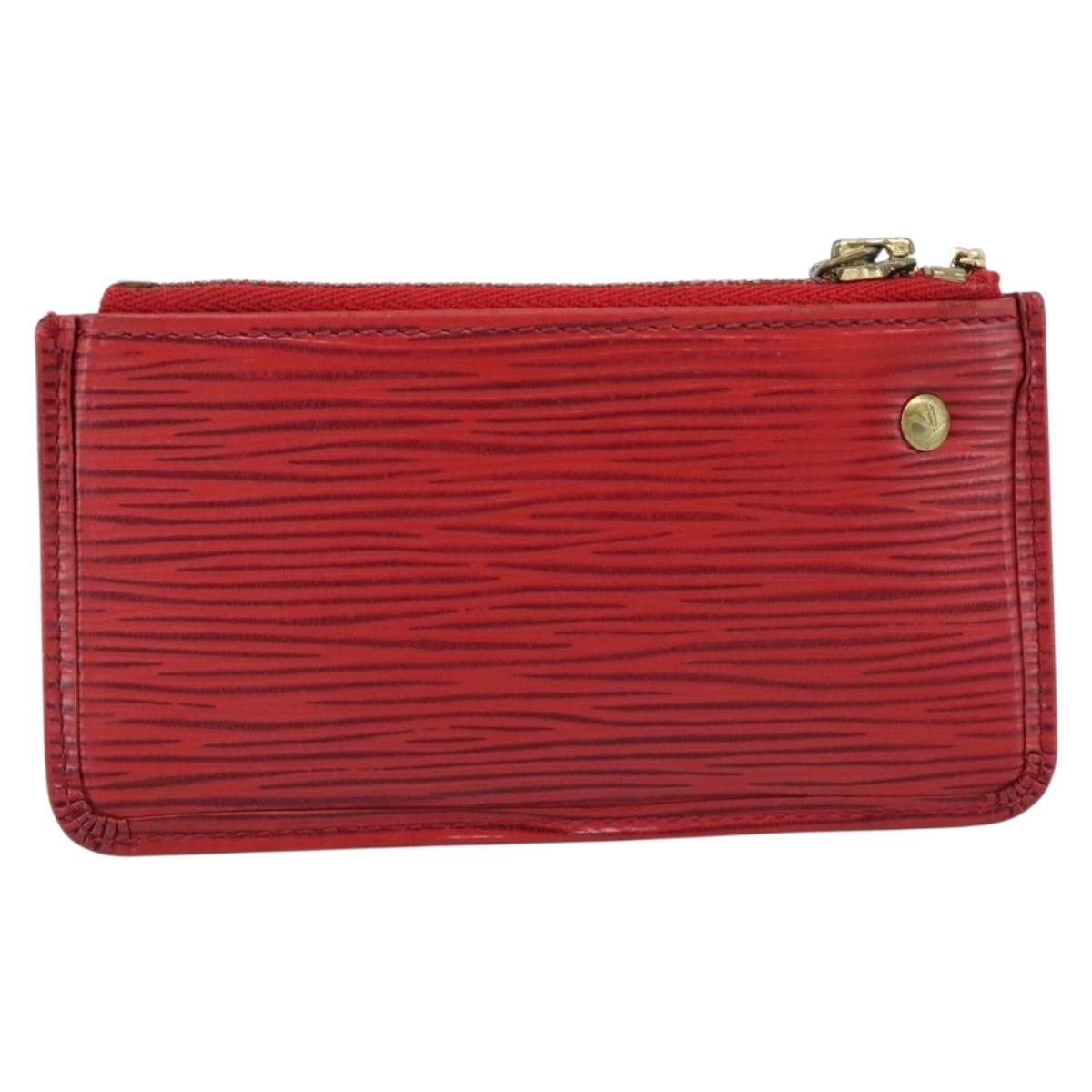 LOUIS VUITTON Epi Pochette Cles Coin Purse Red M63807 LV Auth 191541