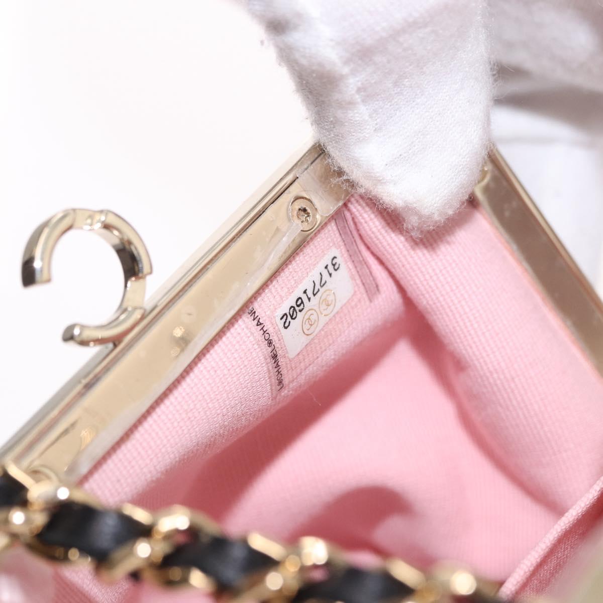 CHANEL Matelasse Chain Shoulder Bag Lamb Skin Black Gold CC Auth 191542SM