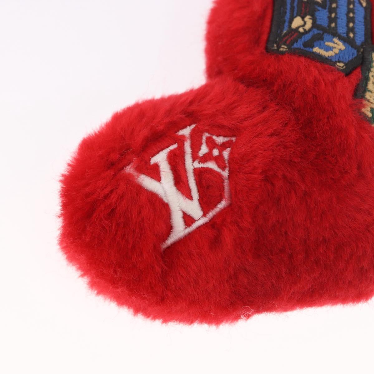 LOUIS VUITTON Monogram LV Lucky Heart Bag Charm Red Silver M03171 Auth 191543SM