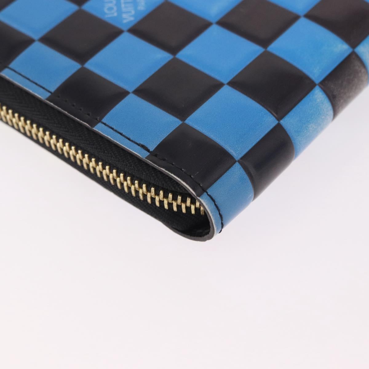 LOUIS VUITTON Epilase Zippy Wallet Long Wallet Blue Black M62268 LV Auth 191544M