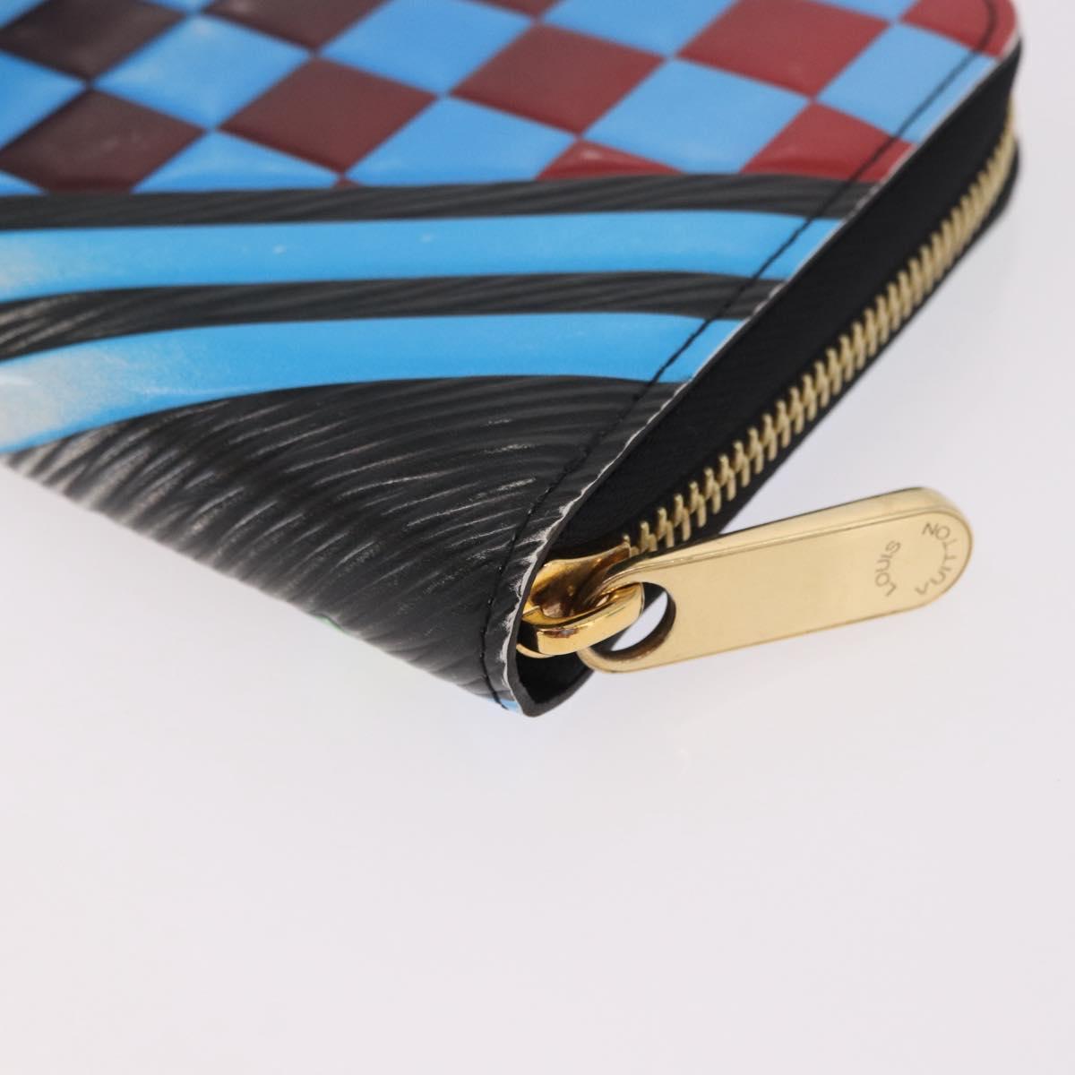 LOUIS VUITTON Epilase Zippy Wallet Long Wallet Blue Black M62268 LV Auth 191544M