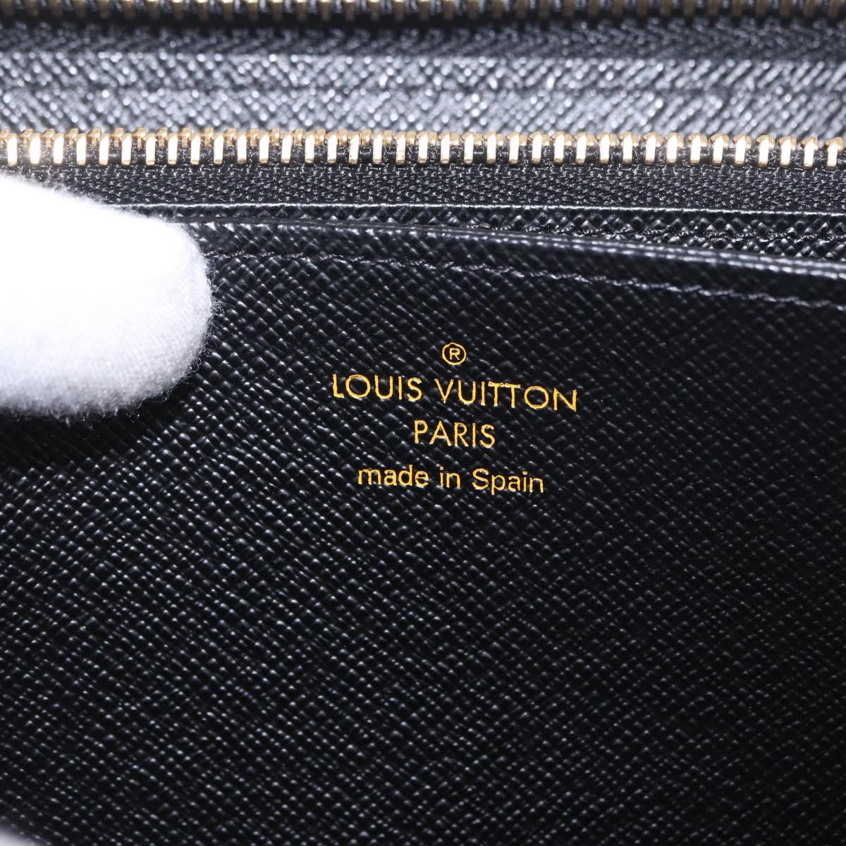 LOUIS VUITTON Epilase Zippy Wallet Long Wallet Blue Black M62268 LV Auth 191544M