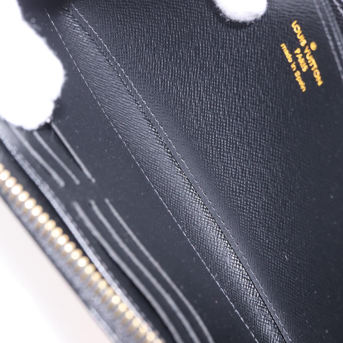 LOUIS VUITTON Epilase Zippy Wallet Long Wallet Blue Black M62268 LV Auth 191544M