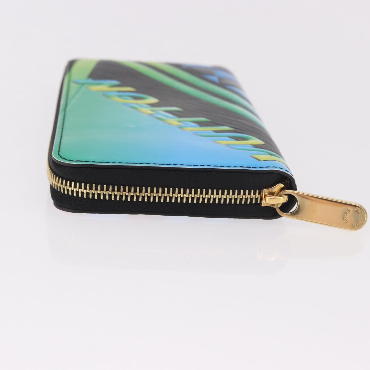 LOUIS VUITTON Epilase Zippy Wallet Long Wallet Blue Black M62268 LV Auth 191544M