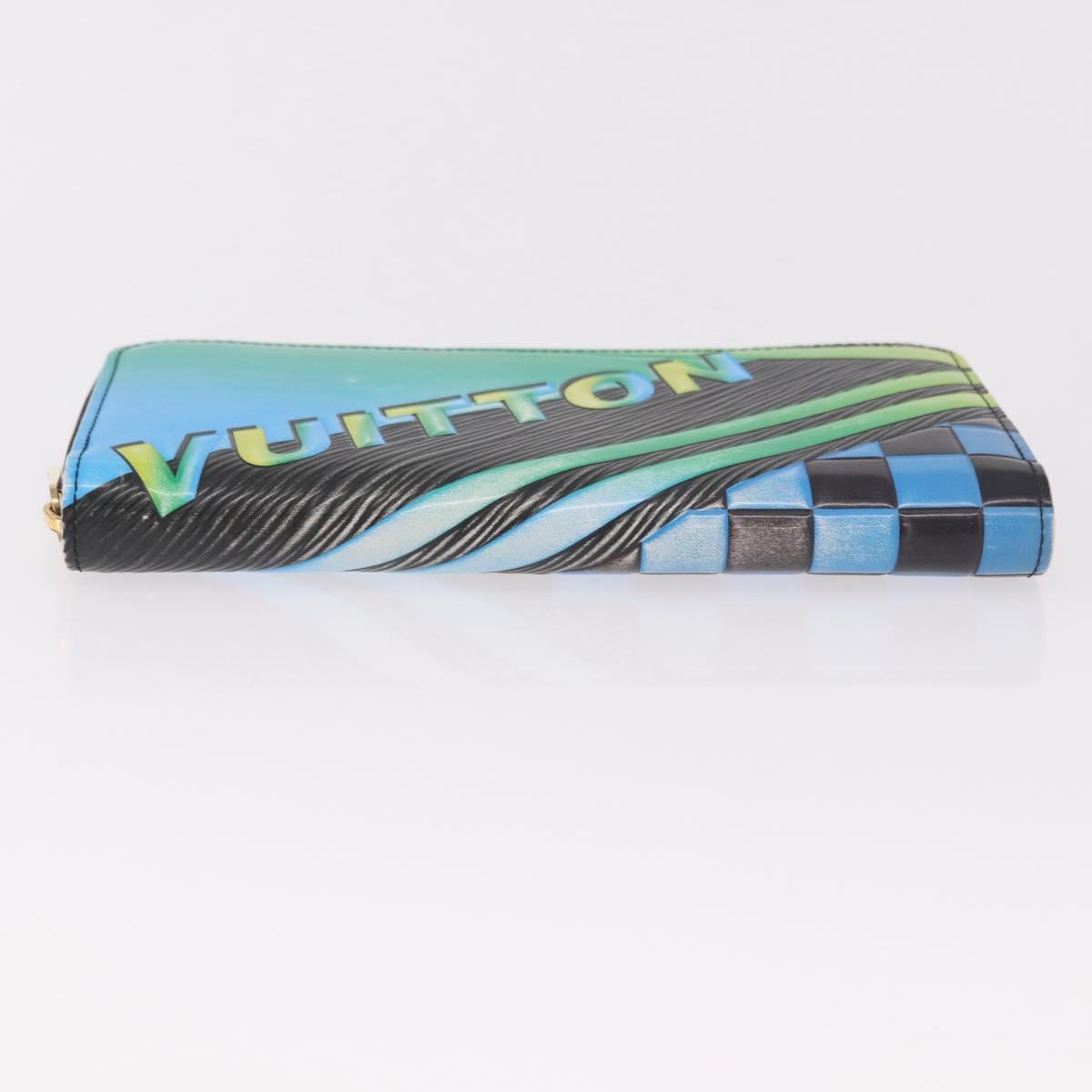 LOUIS VUITTON Epilase Zippy Wallet Long Wallet Blue Black M62268 LV Auth 191544M