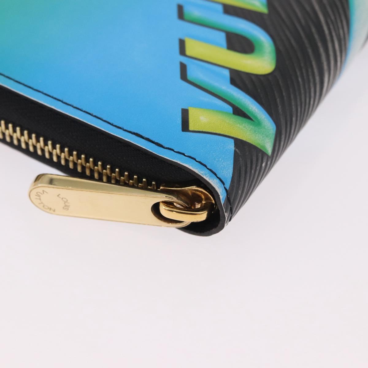 LOUIS VUITTON Epilase Zippy Wallet Long Wallet Blue Black M62268 LV Auth 191544M