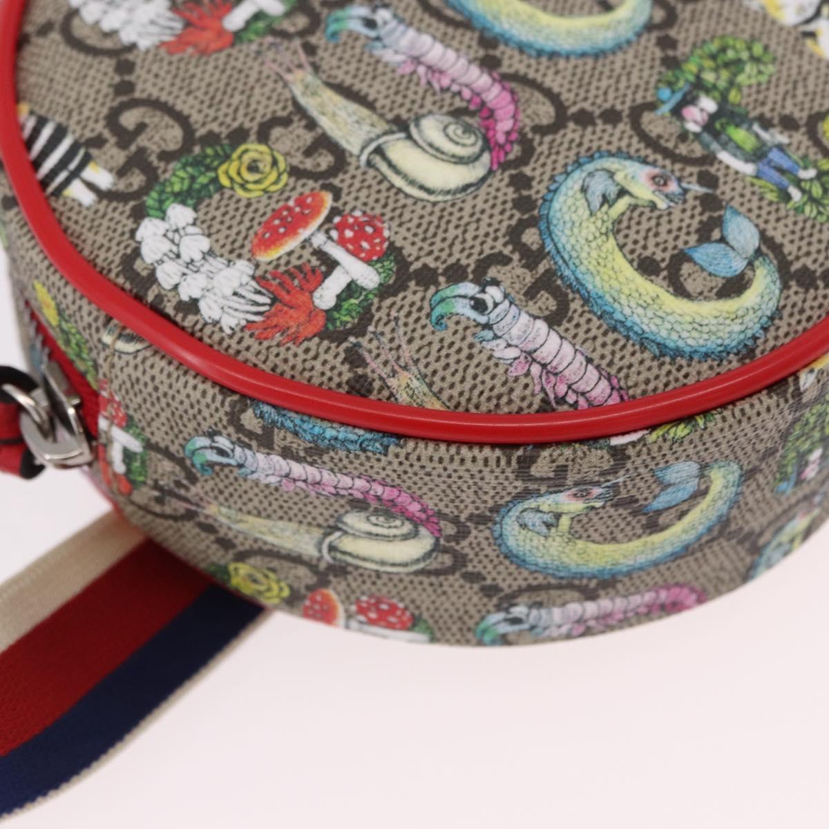 GUCCI Yuko Higuchi GG Supreme Waist Bag PVC Beige Silver 502330 Auth 191546M