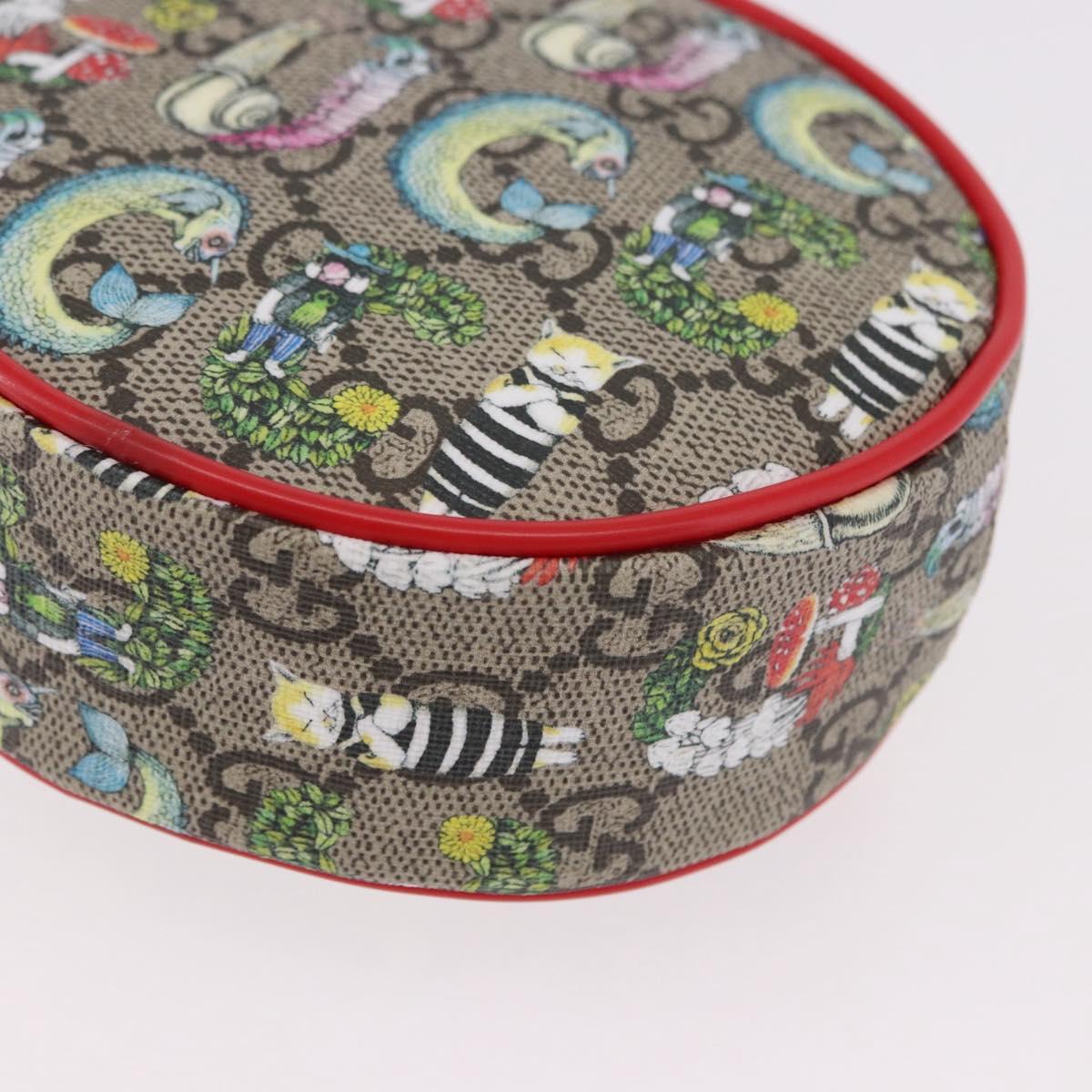 GUCCI Yuko Higuchi GG Supreme Waist Bag PVC Beige Silver 502330 Auth 191546M