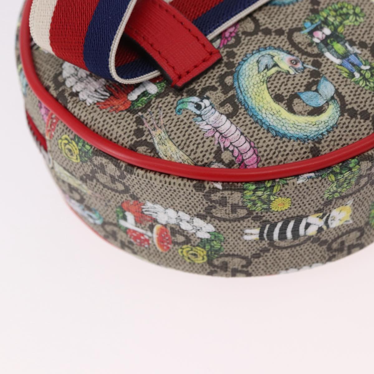GUCCI Yuko Higuchi GG Supreme Waist Bag PVC Beige Silver 502330 Auth 191546M