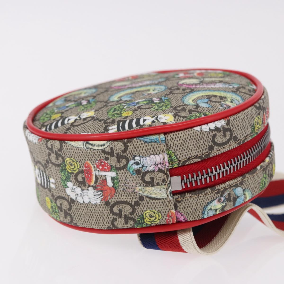 GUCCI Yuko Higuchi GG Supreme Waist Bag PVC Beige Silver 502330 Auth 191546M