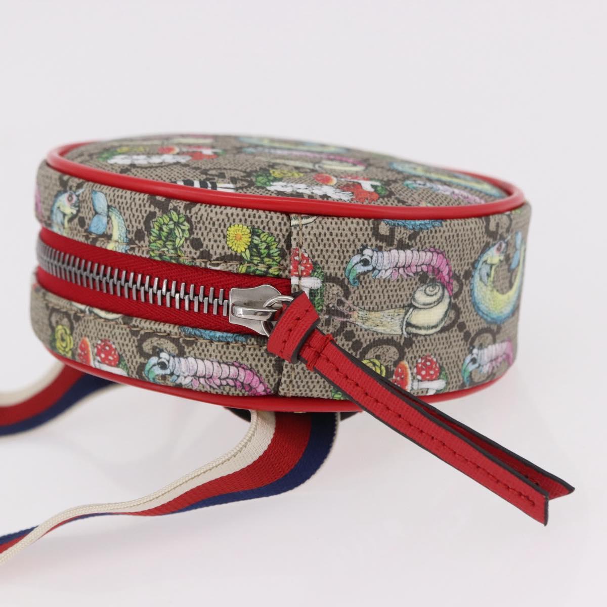 GUCCI Yuko Higuchi GG Supreme Waist Bag PVC Beige Silver 502330 Auth 191546M