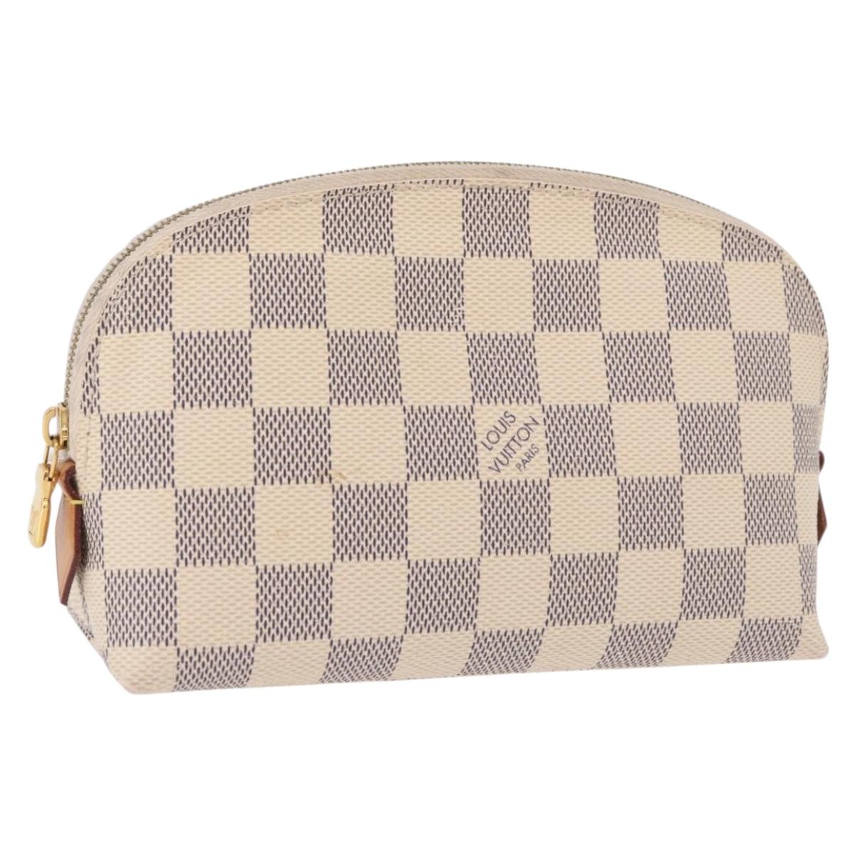 LOUIS VUITTON Damier Azur Pochette Cosmetic PM Pouch N60024 LV Auth 191553