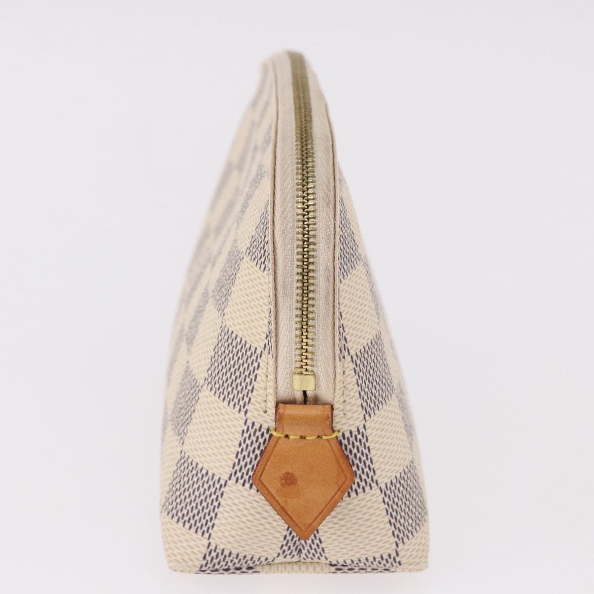 LOUIS VUITTON Damier Azur Pochette Cosmetic PM Pouch N60024 LV Auth 191553