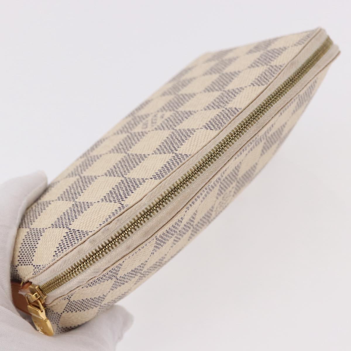 LOUIS VUITTON Damier Azur Pochette Cosmetic PM Pouch N60024 LV Auth 191553