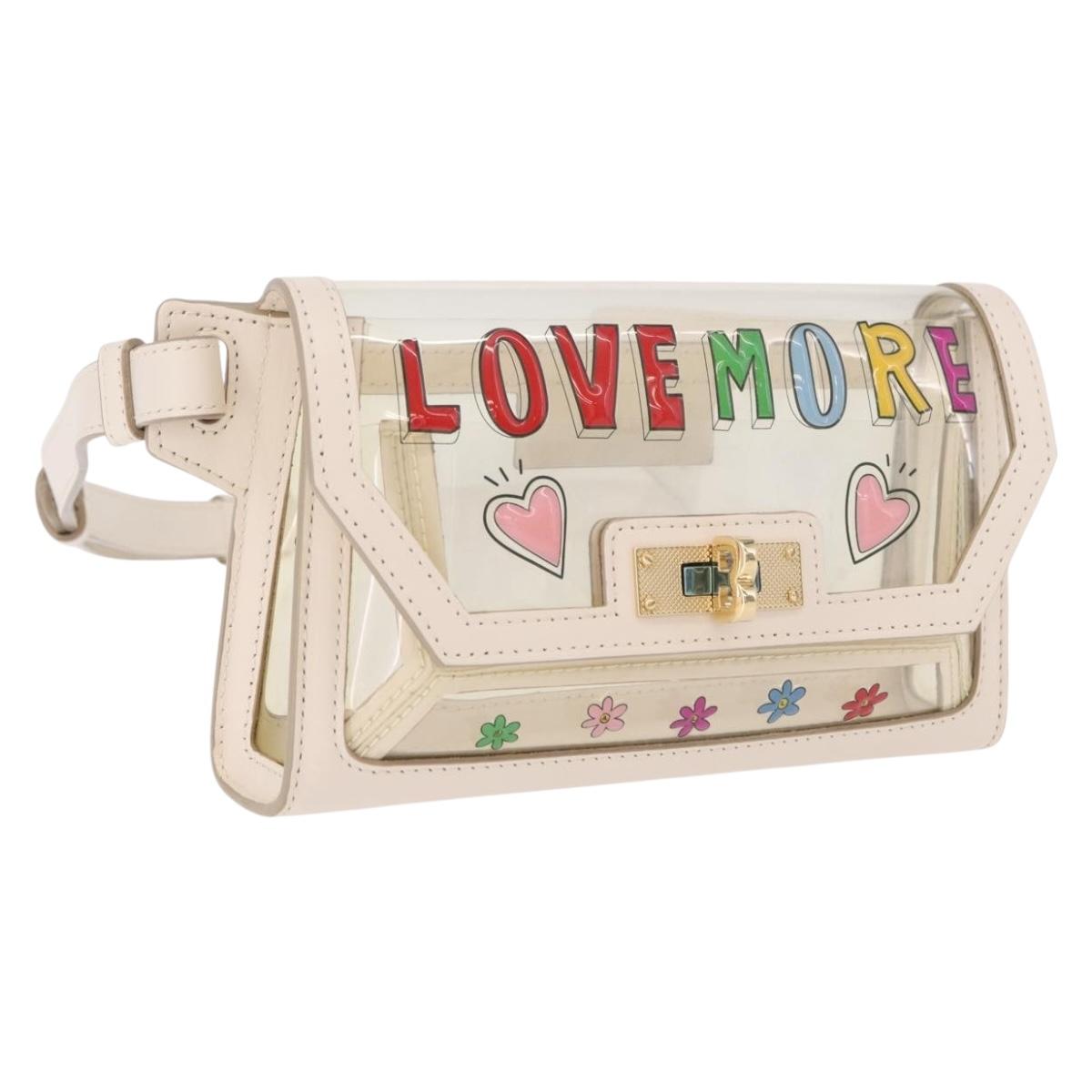 BALLY Waist Bag Vinyl Clear Gold Auth 191554A