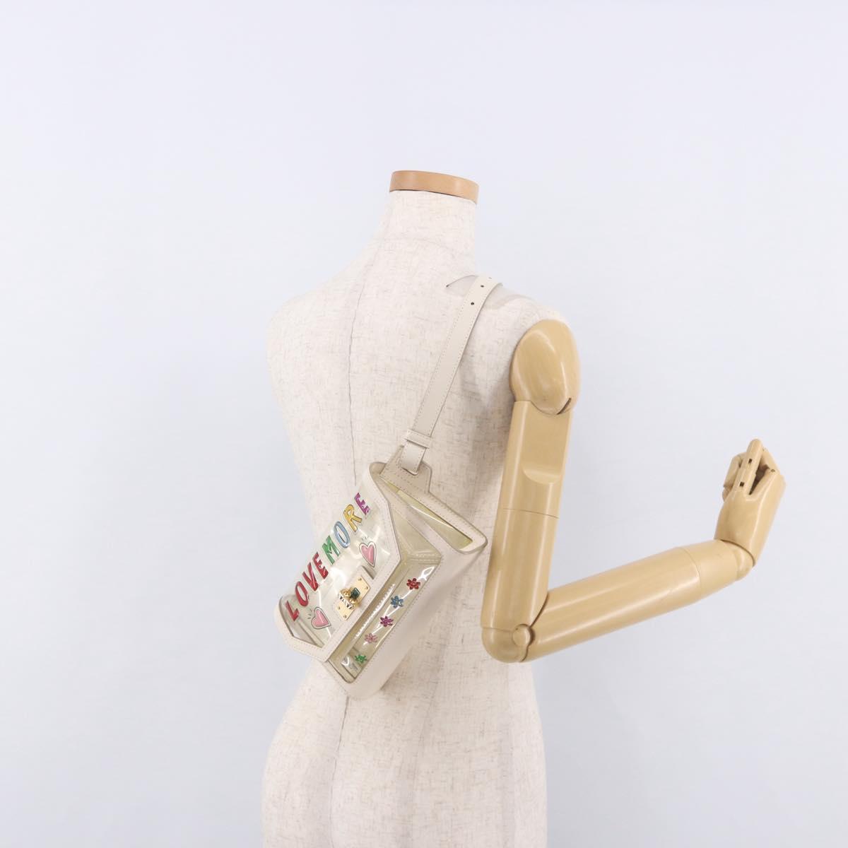 BALLY Waist Bag Vinyl Clear Gold Auth 191554A