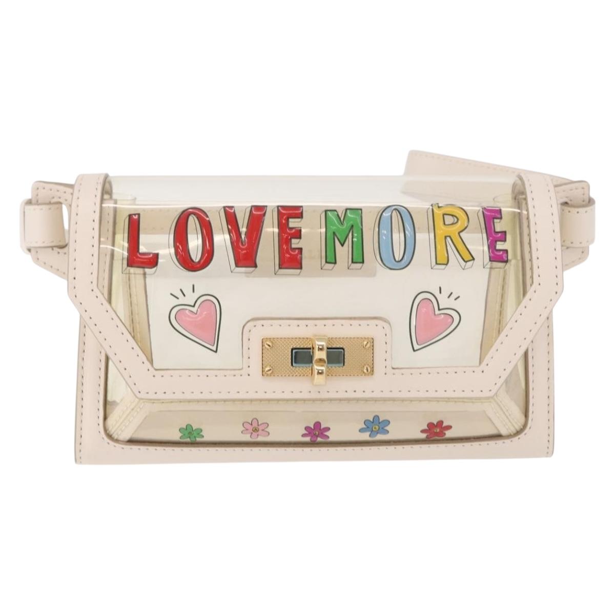 BALLY Waist Bag Vinyl Clear Gold Auth 191554A