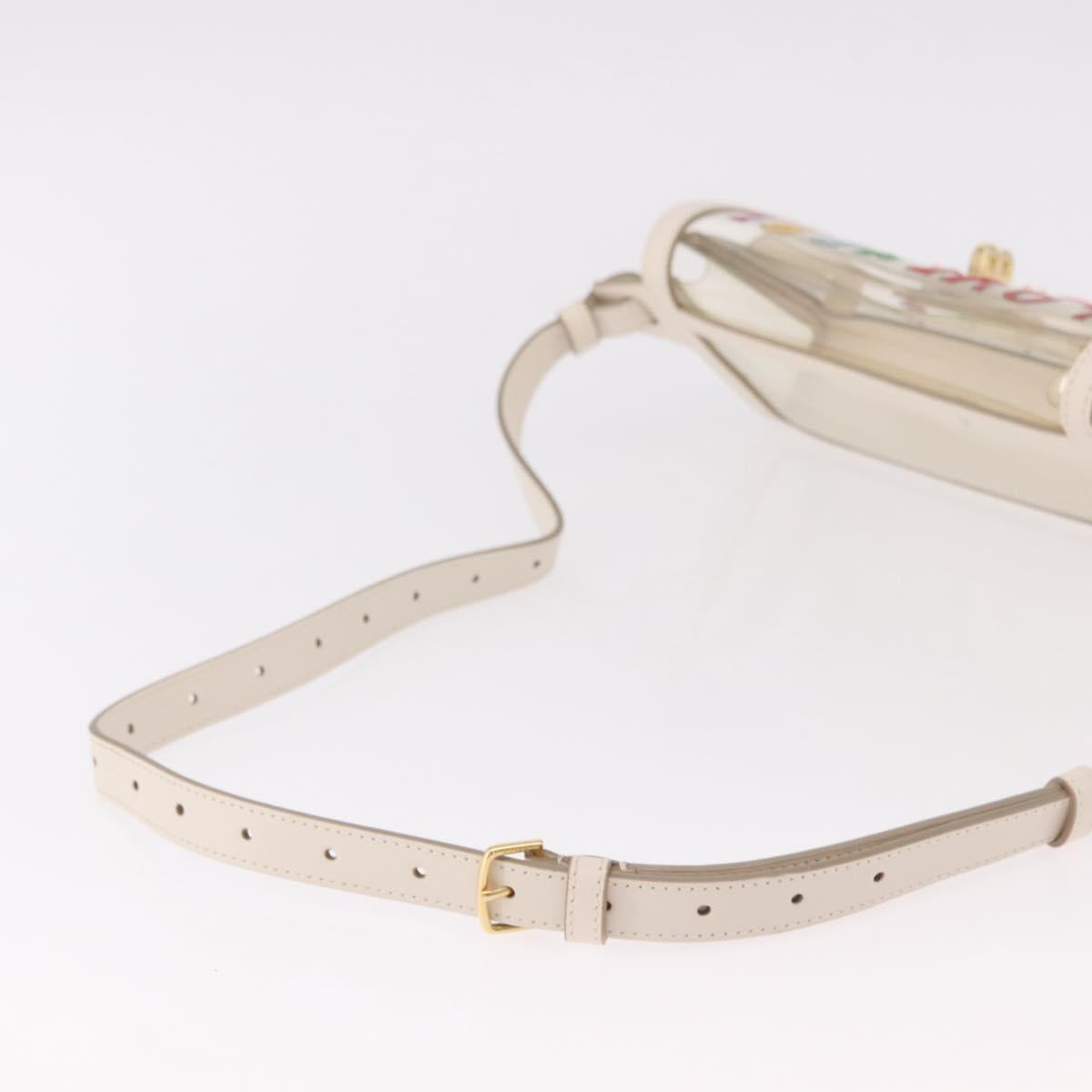 BALLY Waist Bag Vinyl Clear Gold Auth 191554A
