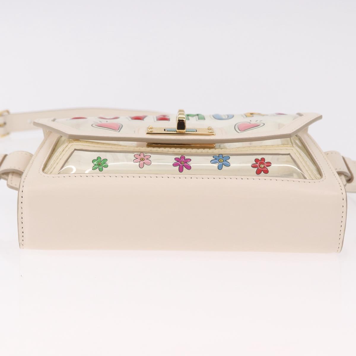 BALLY Waist Bag Vinyl Clear Gold Auth 191554A