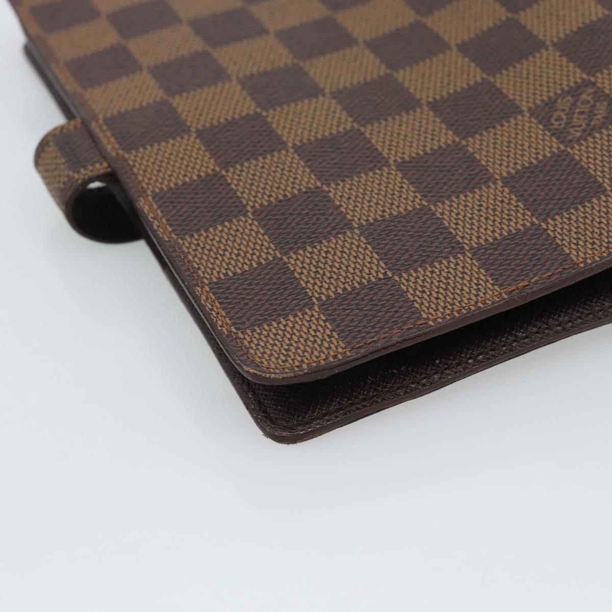 LOUIS VUITTON Damier Ebene Agenda MM Day Planner Cover R20240 LV Auth 191555