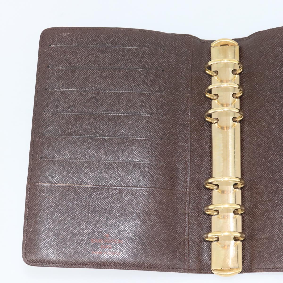 LOUIS VUITTON Damier Ebene Agenda MM Day Planner Cover R20240 LV Auth 191555