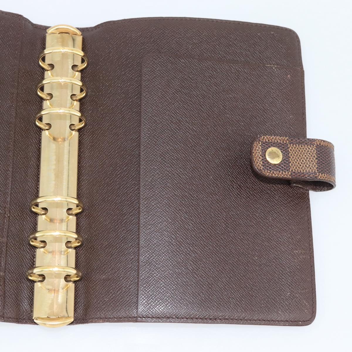 LOUIS VUITTON Damier Ebene Agenda MM Day Planner Cover R20240 LV Auth 191555