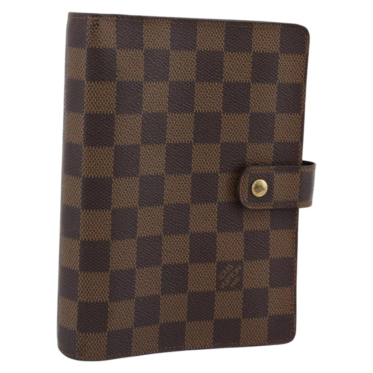 LOUIS VUITTON Damier Ebene Agenda MM Day Planner Cover R20240 LV Auth 191555