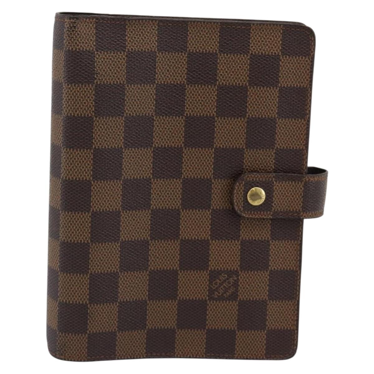 LOUIS VUITTON Damier Ebene Agenda MM Day Planner Cover R20240 LV Auth 191555