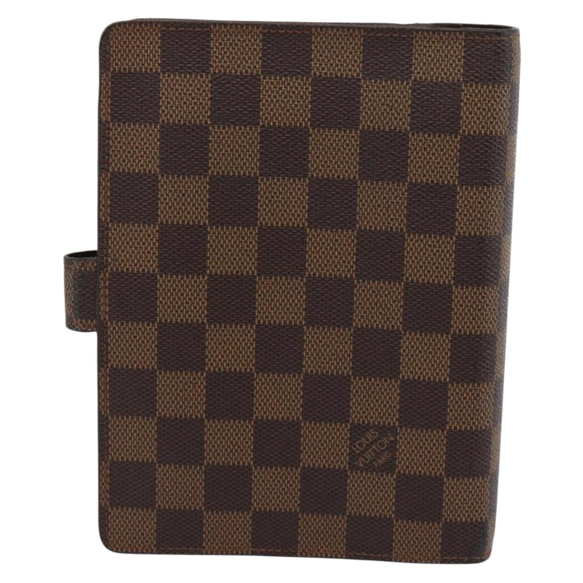LOUIS VUITTON Damier Ebene Agenda MM Day Planner Cover R20240 LV Auth 191555