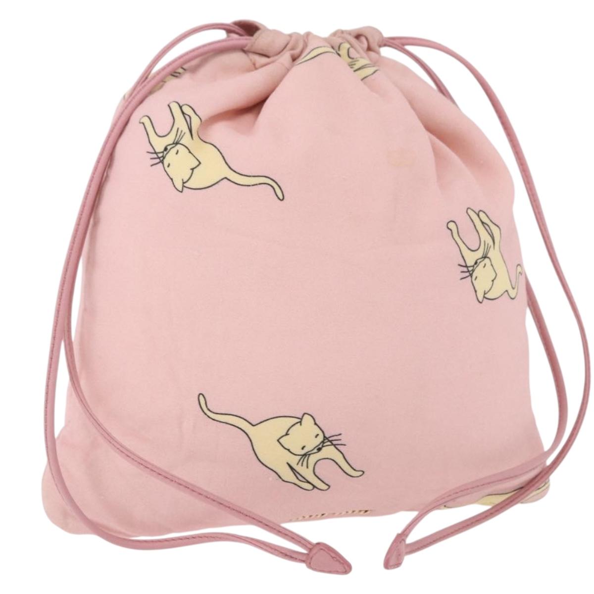 Miu Miu Pouch Cotton Pink Auth 191556