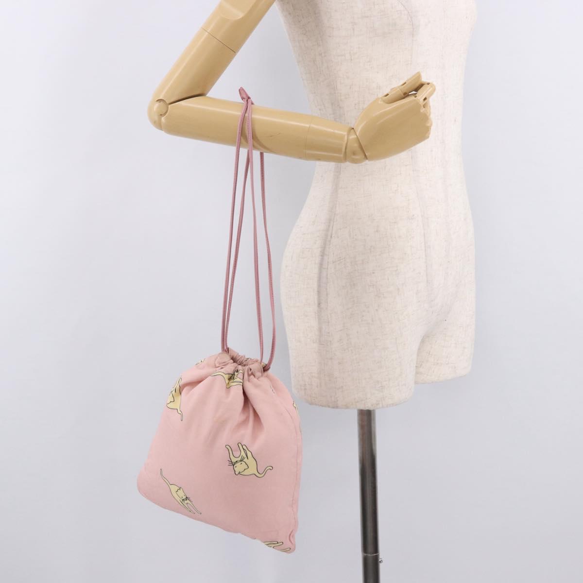 Miu Miu Pouch Cotton Pink Auth 191556
