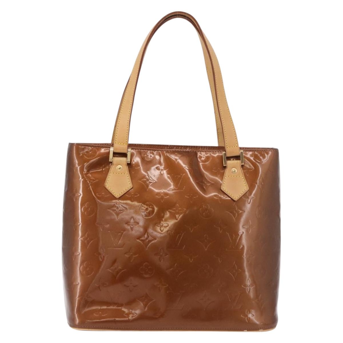 LOUIS VUITTON Monogram Vernis Houston Hand Bag Bronze M91122 LV Auth 191558