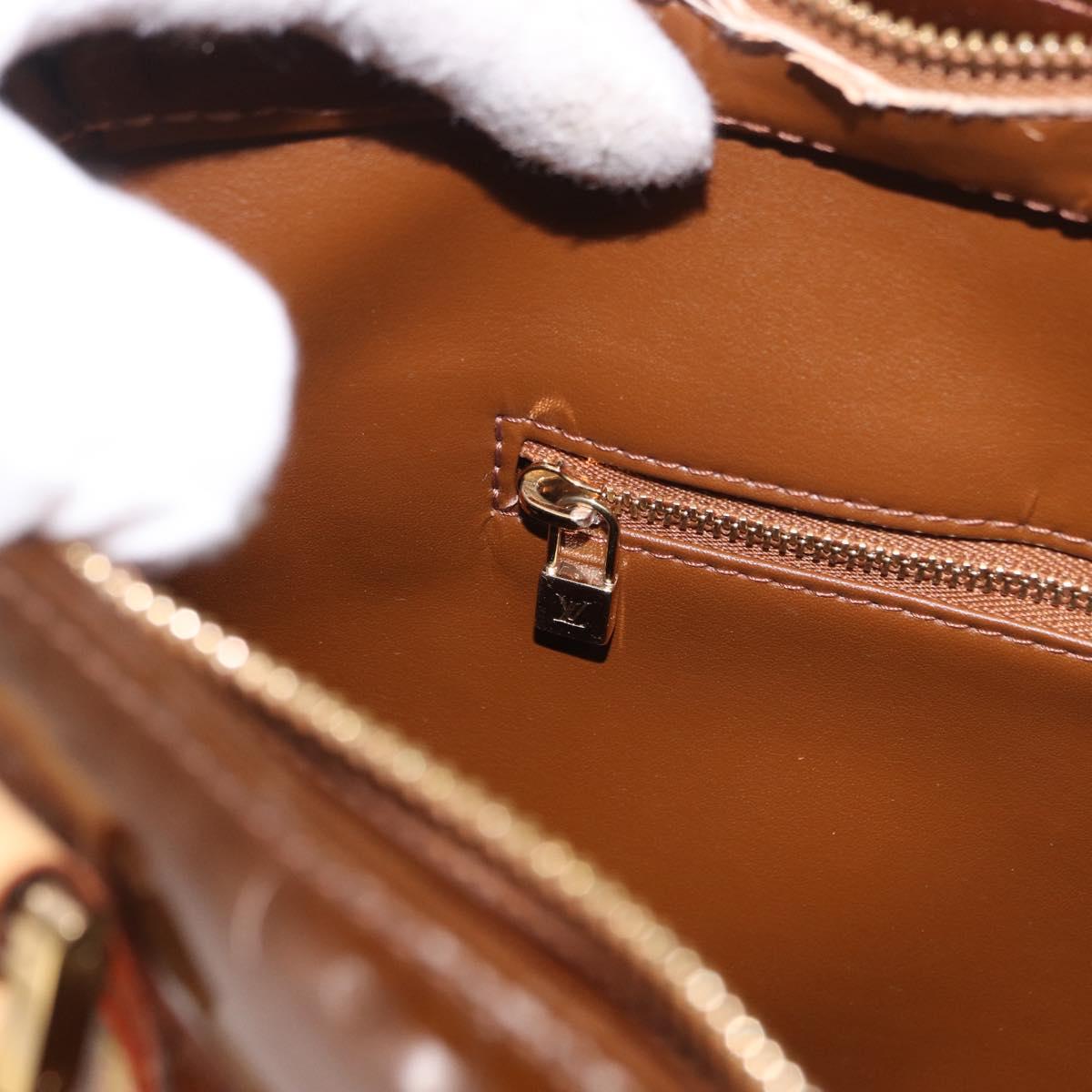 LOUIS VUITTON Monogram Vernis Houston Hand Bag Bronze M91122 LV Auth 191558