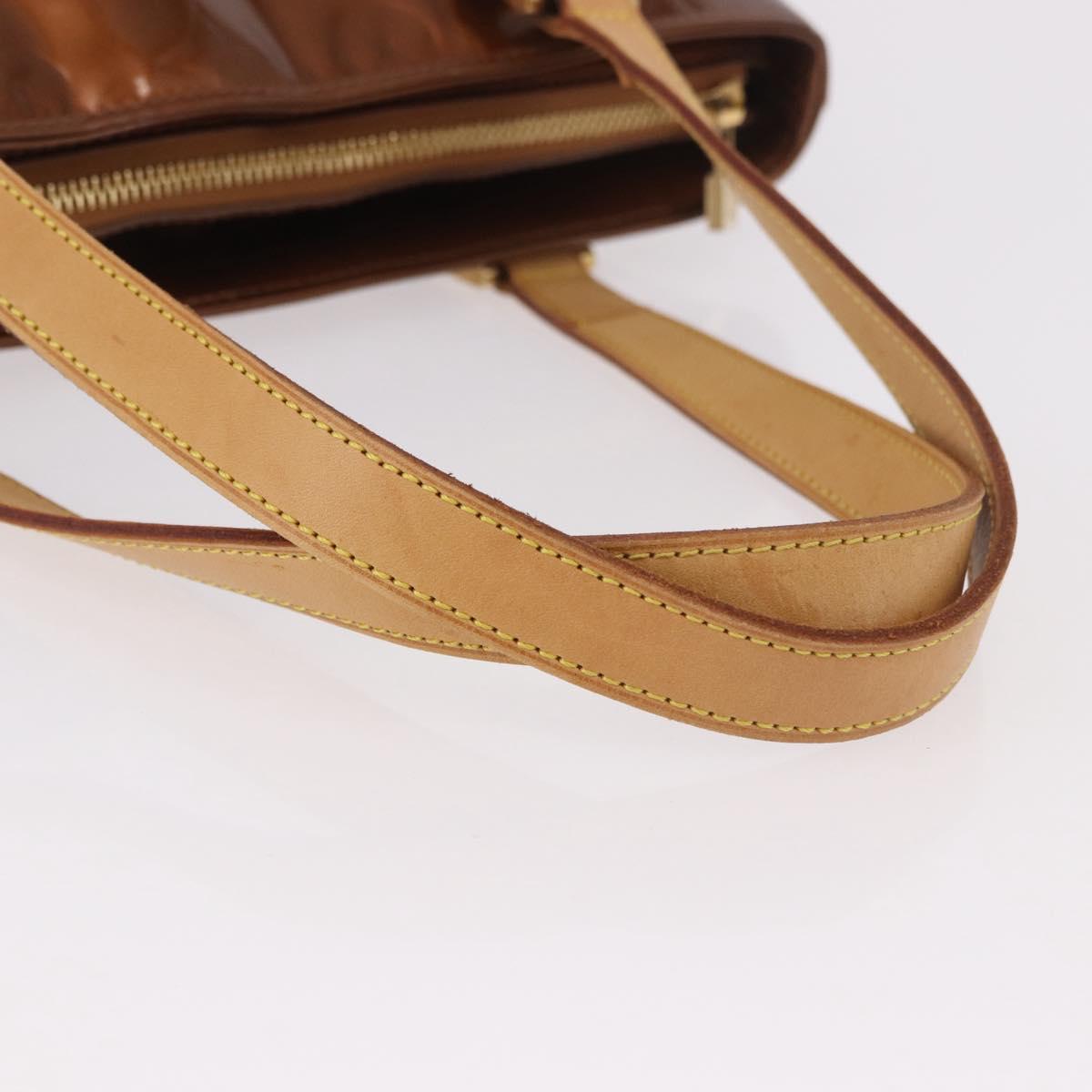 LOUIS VUITTON Monogram Vernis Houston Hand Bag Bronze M91122 LV Auth 191558
