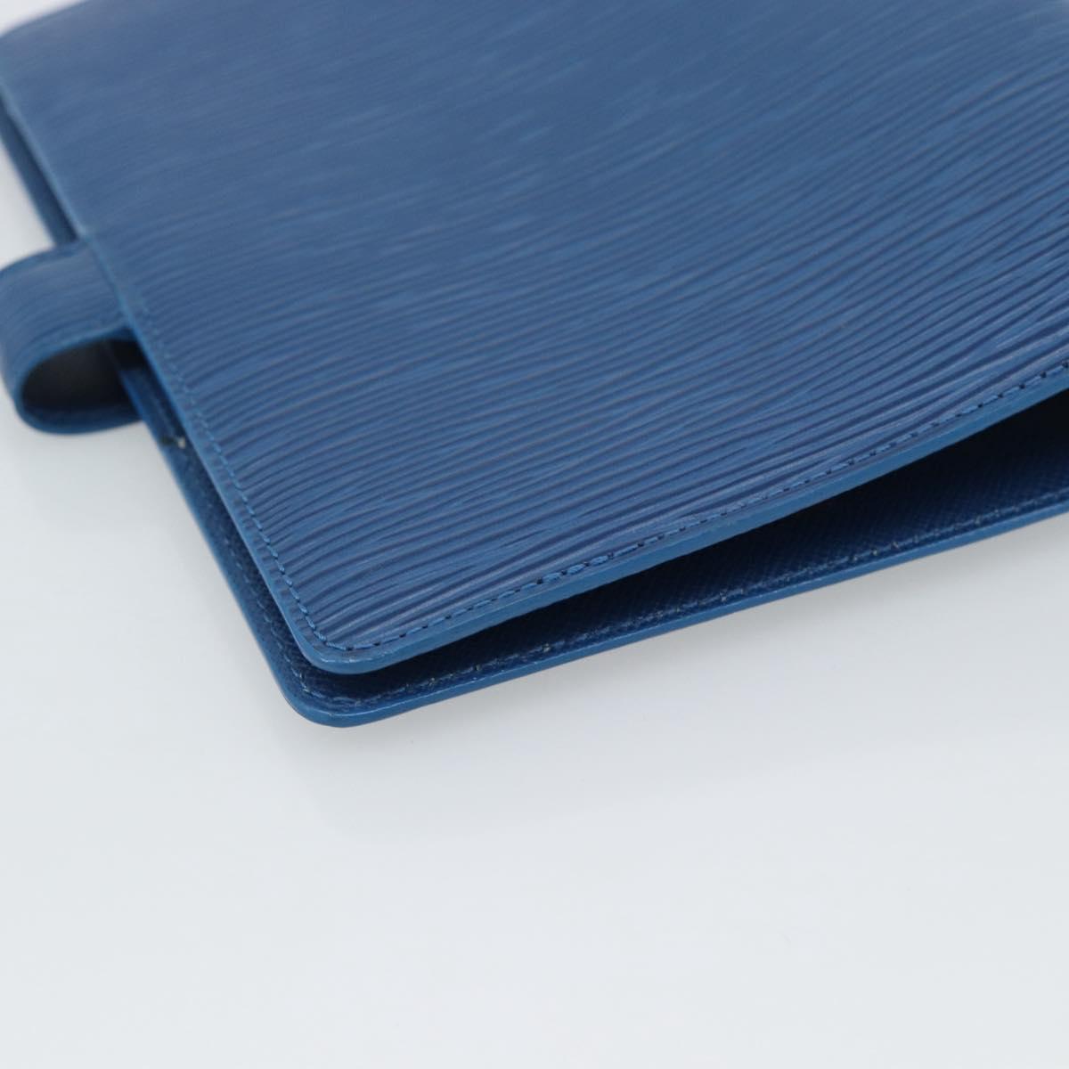 LOUIS VUITTON Epi Agenda MM Day Planner Cover Blue R20055 LV Auth 191561