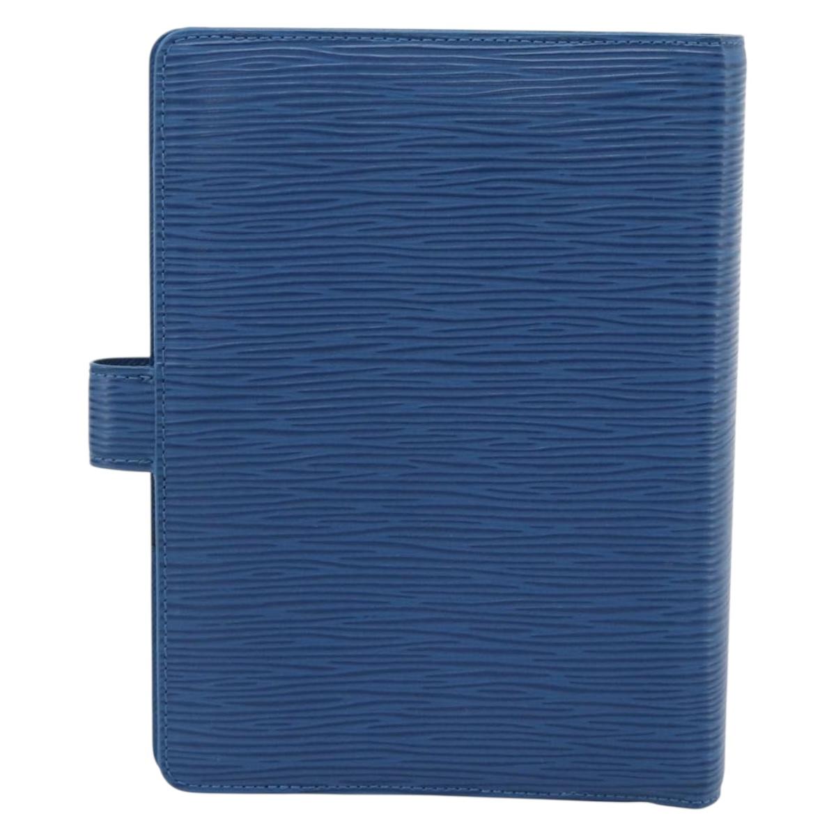 LOUIS VUITTON Epi Agenda MM Day Planner Cover Blue R20055 LV Auth 191561