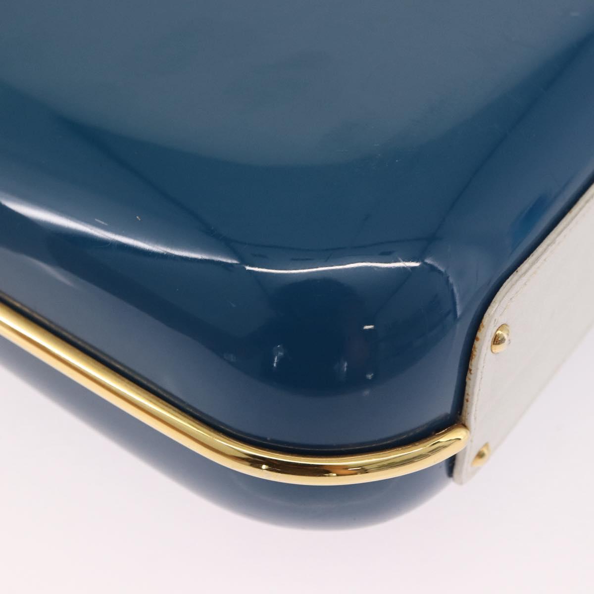 GUCCI Flora Horsebit Shoulder Bag Plastic Blue Gold Auth 191564