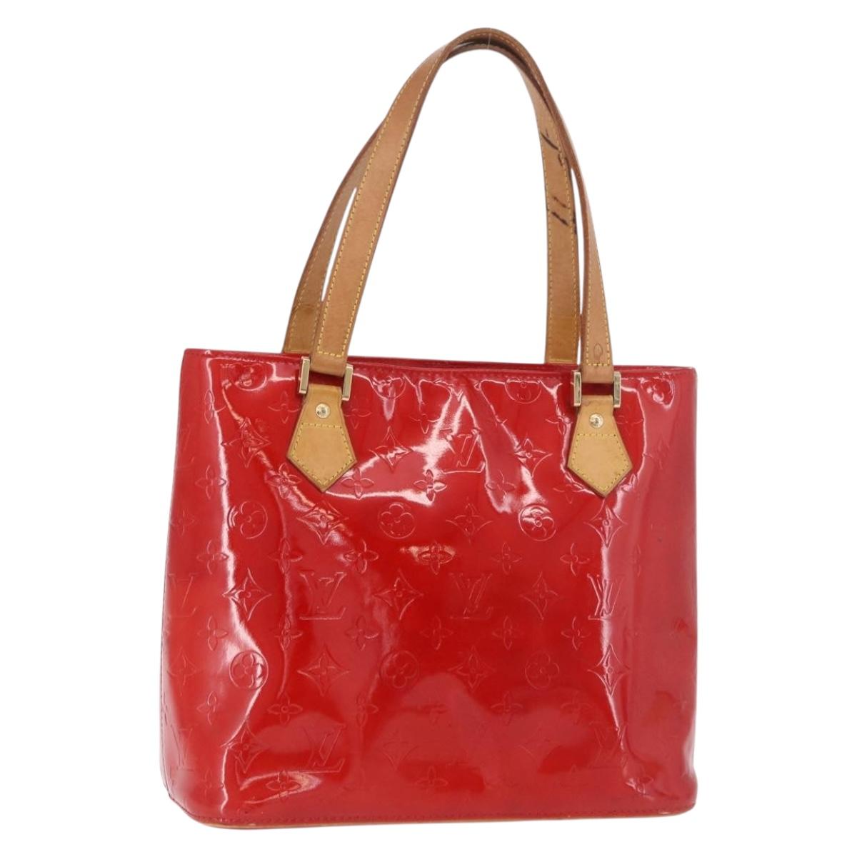 LOUIS VUITTON Monogram Vernis Houston Hand Bag Red M91092 LV Auth 191568