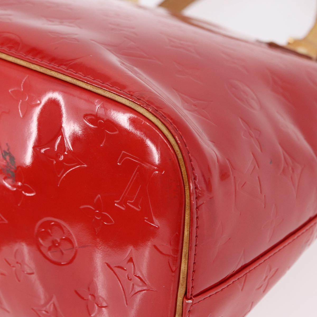 LOUIS VUITTON Monogram Vernis Houston Hand Bag Red M91092 LV Auth 191568