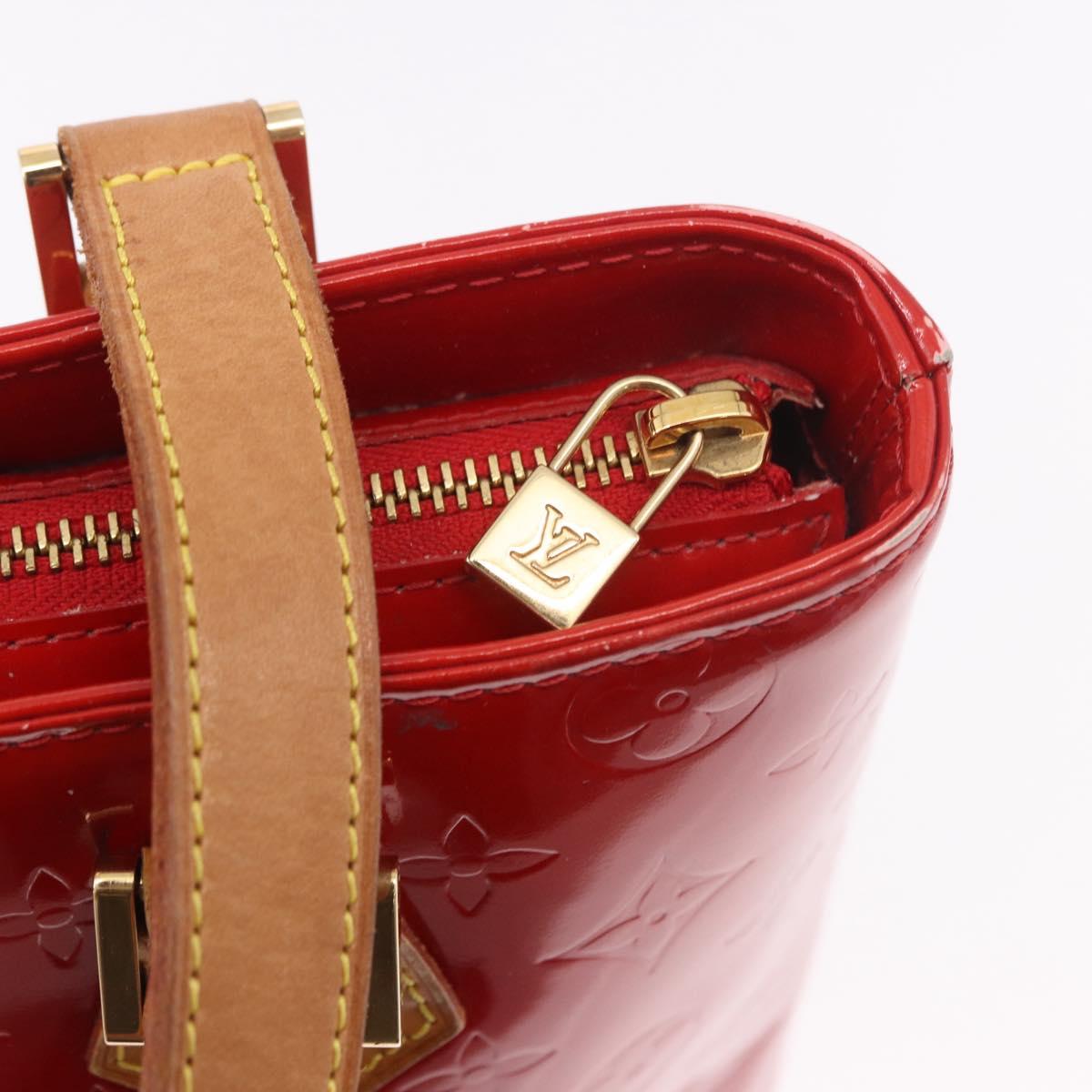 LOUIS VUITTON Monogram Vernis Houston Hand Bag Red M91092 LV Auth 191568