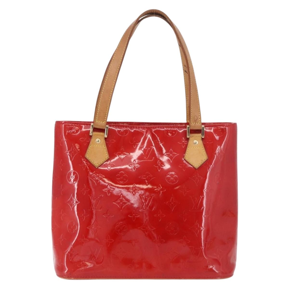 LOUIS VUITTON Monogram Vernis Houston Hand Bag Red M91092 LV Auth 191568