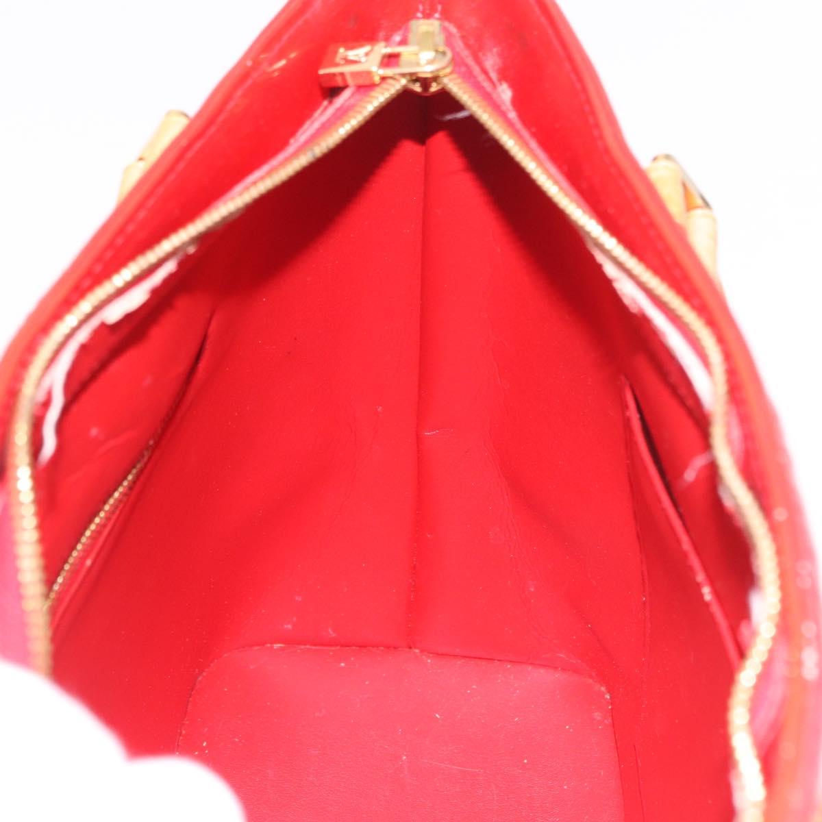 LOUIS VUITTON Monogram Vernis Houston Hand Bag Red M91092 LV Auth 191568