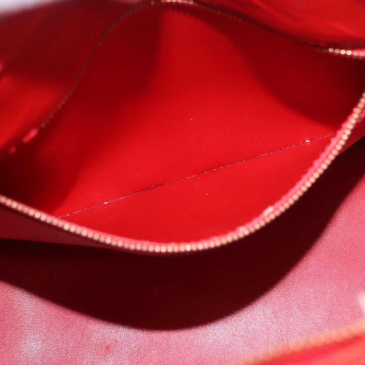LOUIS VUITTON Monogram Vernis Houston Hand Bag Red M91092 LV Auth 191568