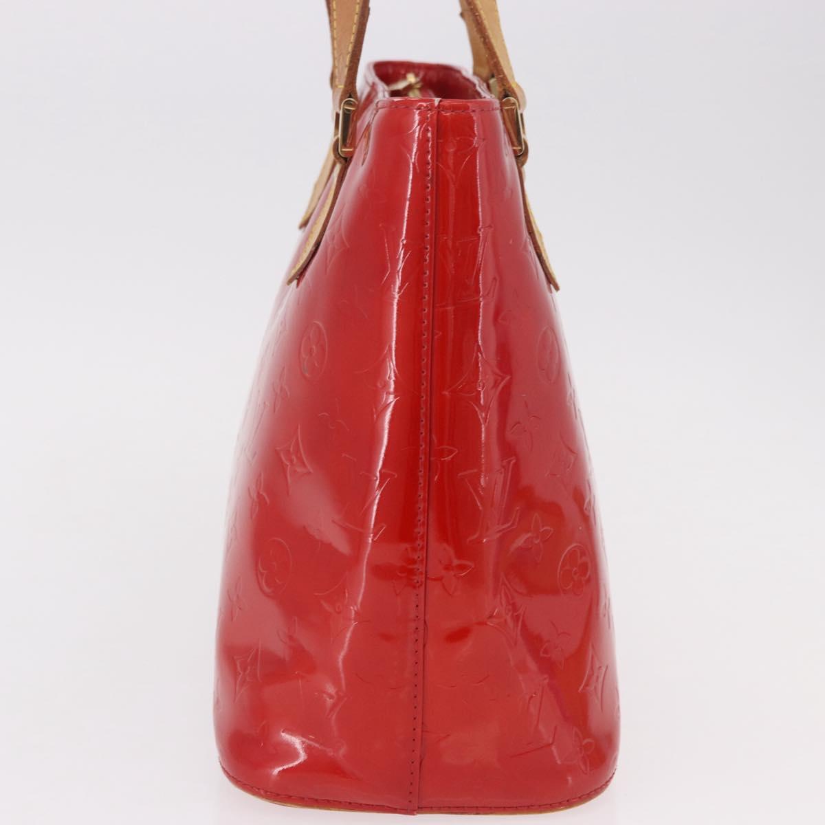 LOUIS VUITTON Monogram Vernis Houston Hand Bag Red M91092 LV Auth 191568